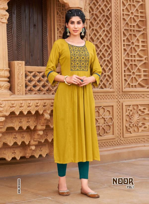 Ikw Noor Vol 1 Rayon Viscose Designer Kurti Collection